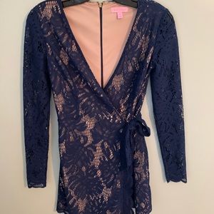 Lily Pulitzer wrap lace romper